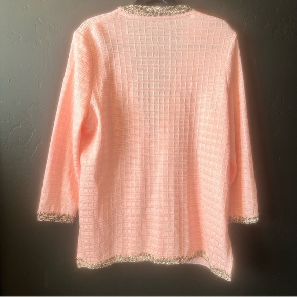 MISOOK Women's Pink Black Trim knit Cardigan Jacket Size M - Picture 11 of 11